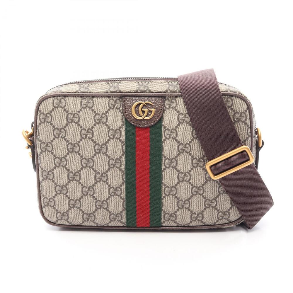 Gucci Ophidia GG Supreme Crossbody Bag Shoulder Canvas Leather Beige Brown